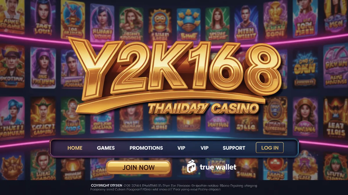 เว็บไซต์สล็อตออนไลน์ Y2K168 หน้าแรกแสดงเกมสล็อตและโปรโมชั่นต่างๆ